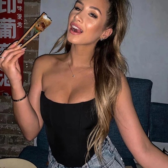 BUSTIERS CORSETS STRAPLESS OFF SHOULDER TANK VEST SEXY CLUBWEAR CROP TOPS - Picture 8 of 8